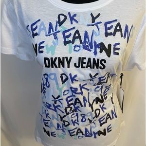 DKNY Jeans logo Women Graffiti T-Shirt